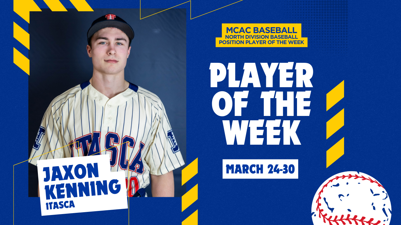 MCAC Baseball Athletes of the Week: Jaxon Kenning - Week of March 24-30
